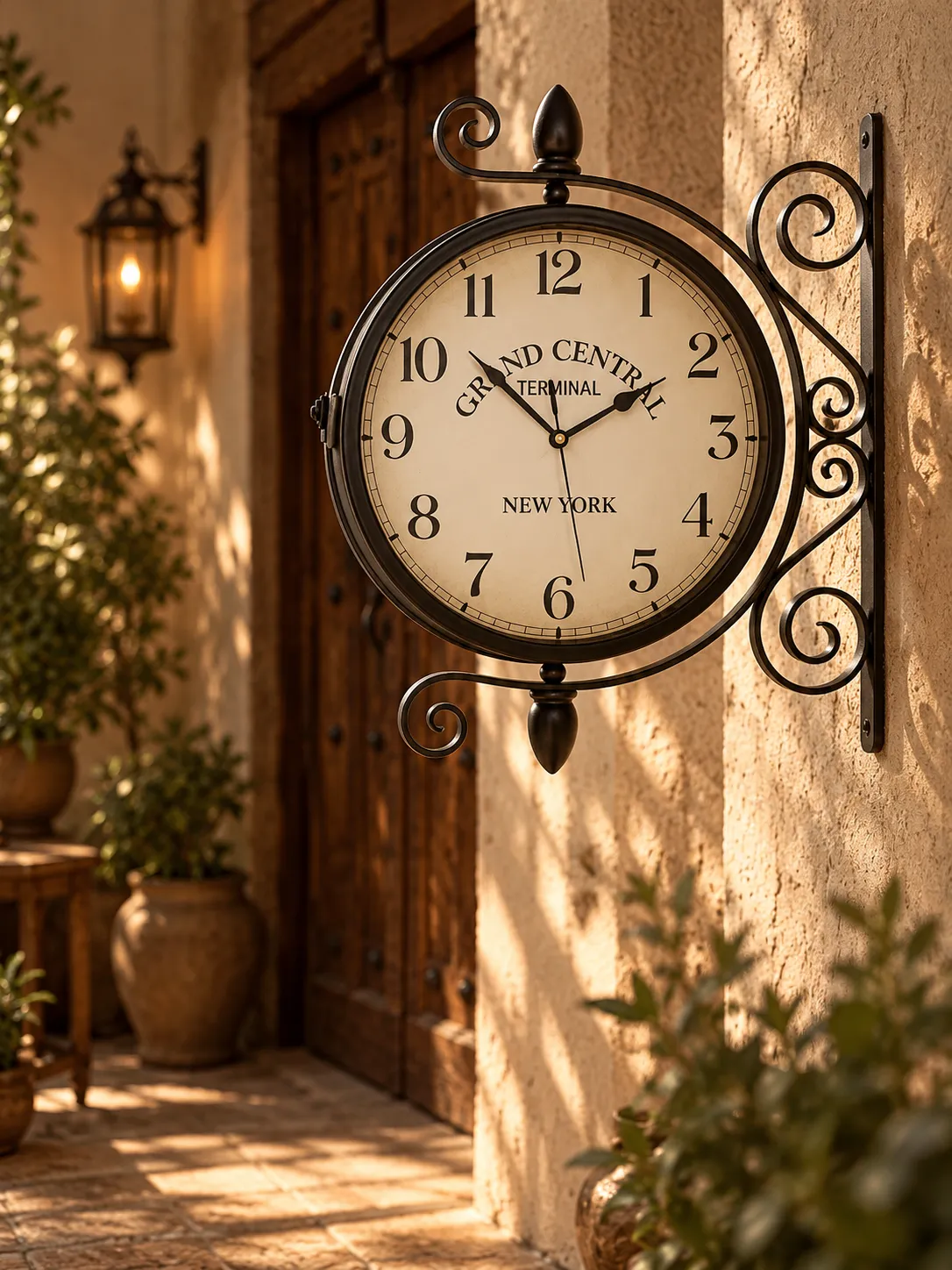 Double Sided Iron Art Wall Clock